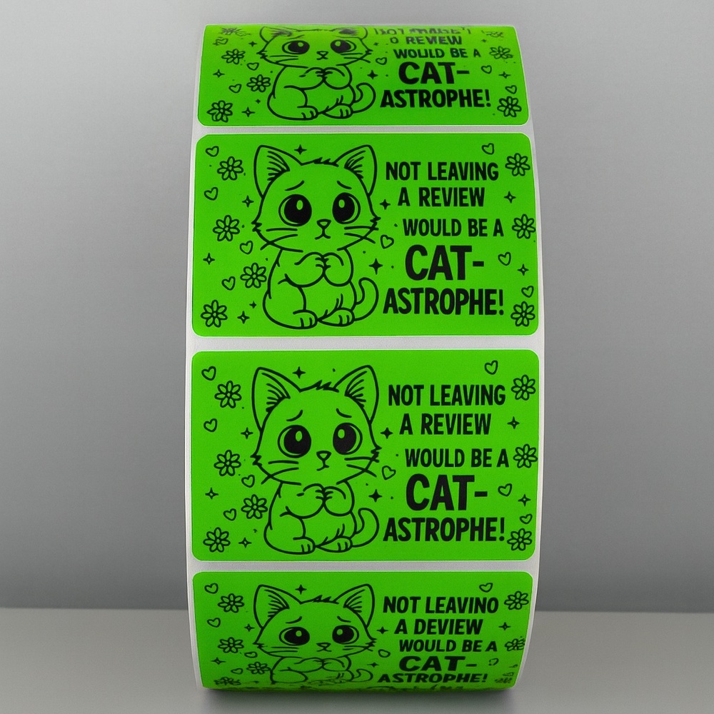 Cat Review Stickers – Cute Not Leaving a Review Would Be a Catastrophe Labels - Picture 9 of 11